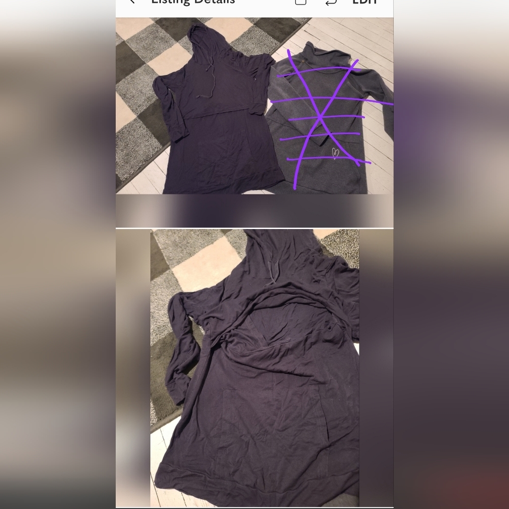 Latched Mama grey lightweight hoodie with kangaroo pocket, breastfeeding shirt